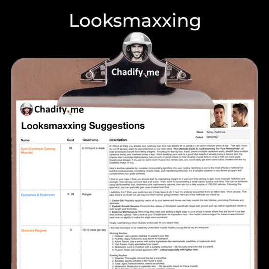 Facial Analysis, Looksmaxxing, Chadification